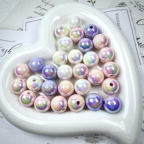 Plated Acrylic Beads, Round, UV plating, DIY & luminated, more colors for choice, 16mm, Approx 200PCs/Bag, Sold By Bag