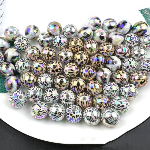 Plated Acrylic Beads, Round, printing, DIY & different designs for choice & luminated, 16mm, Approx 200PCs/Bag, Sold By Bag
