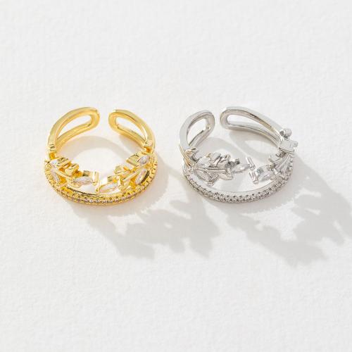 Cubique anneau en laiton Circonia Micro Pave, Plaqué d'or, pavé de micro zircon & pour femme, plus de couleurs à choisir, Vendu par PC