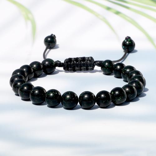 Gemstone Bracelets Wax Cord with Gemstone fashion jewelry & Unisex 8mm Length Approx 17-28 cm Sold By PC