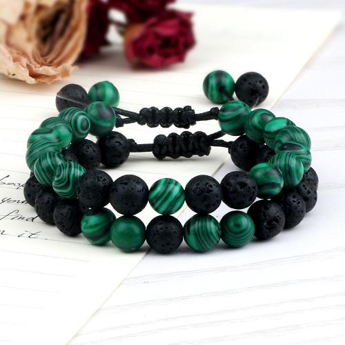 Gemstone Bracelets, Wax Cord, with Gemstone, Adjustable & fashion jewelry & Unisex, more colors for choice, 8mm, Length:Approx 17-28 cm, Sold By PC