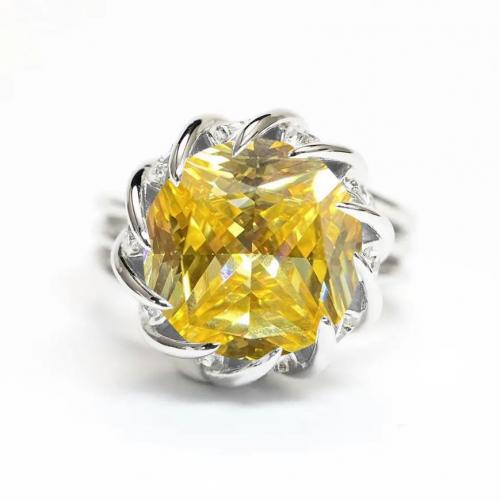 metal Anillo de dedo Cuff, Flor, chapado en platina real, para mujer & con diamantes de imitación & hueco, tamaño:6-8, Vendido por UD