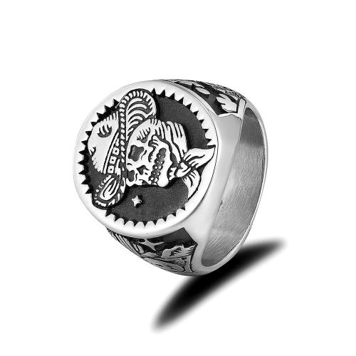 316L Stainless Steel Finger Ring, pozlaćen, bez spolne razlike & različite veličine za izbor & različitih stilova za izbor & pocrniti, Veličina:8-13, Prodano By PC