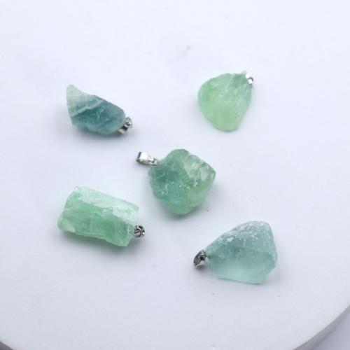 Gemstone Pendants Jewelry, Green Fluorite, fashion jewelry & DIY, green, Length about 15-25mm, Sold By PC