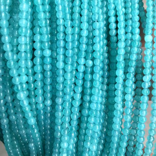 Gemstone Jewelry Beads, Dyed Marble, Round, polished, DIY, blue, 3mm, Approx 130PCs/Strand, Sold By Strand