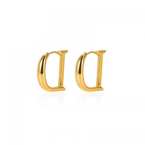 925 Sterling Silver Hoop Earrings Letter D plated fashion jewelry & for woman nickel lead & cadmium free Sold By Pair