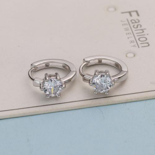 Cubic Zirconia Micro Pave Sterling Silver Earring, 925 Sterling Silver, fashion jewelry & micro pave cubic zirconia & for woman, nickel, lead & cadmium free, 15x12.50mm, Sold By Pair