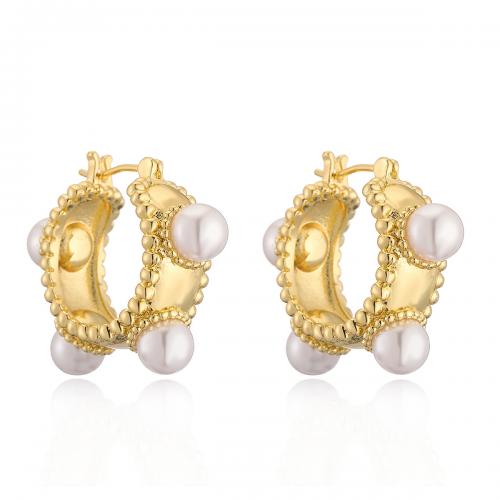 Messing Leverback Ohrring, mit Kunststoff Perlen, Modeschmuck & für Frau, keine, frei von Nickel, Blei & Kadmium, 23x30mm, verkauft von Paar