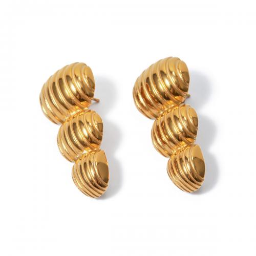 Edelstahl Ohrringe, 304 Edelstahl, 18K vergoldet, Modeschmuck & für Frau, goldfarben, 40x20mm, verkauft von Paar