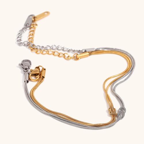 Couple Bracelet and Bangle, 316L Stainless Steel, with 5cm extender chain, Drum, Vacuum Ion Plating, Double Layer & fashion jewelry & for woman, more colors for choice, 6.80mm, Sold Per Approx 17 cm Strand
