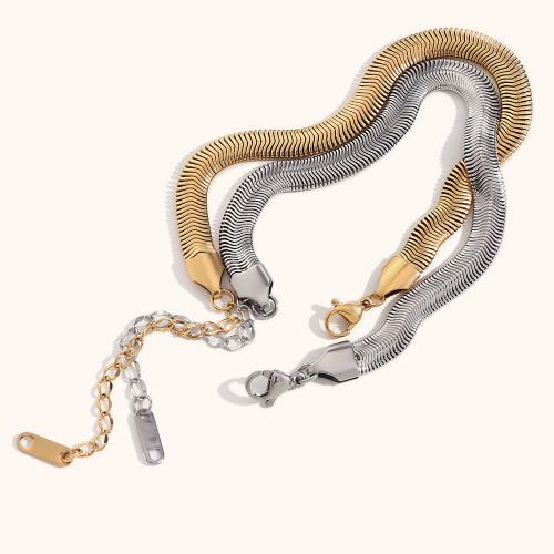 Stainless Steel Jewelry Bracelet 316L Stainless Steel with 5cm extender chain Vacuum Ion Plating fashion jewelry & for woman 5.90mm Sold Per Approx 17 cm Strand