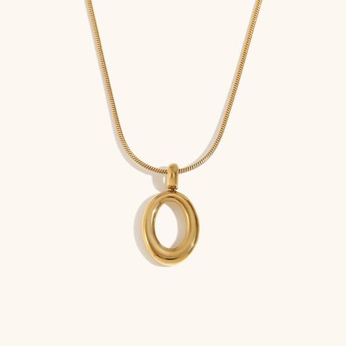 Stainless Steel Jewelry Necklace, 316L Stainless Steel, with 5cm extender chain, 18K gold plated, fashion jewelry & for woman, golden, 10.30x18.30mm, Sold Per Approx 40 cm Strand