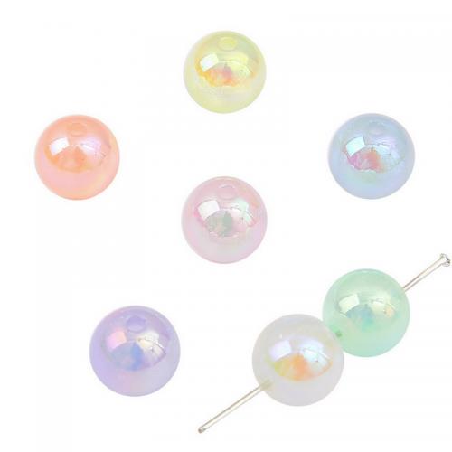 Acrylic Jewelry Beads Round DIY & luminated 12mm Sold By Bag