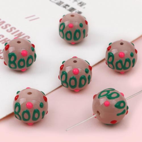 Lampwork Beads, Round, hand drawing, DIY & enamel, more colors for choice, 14mm, Hole:Approx 2mm, Sold By PC