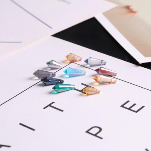 Gemstone Vedhæng Smykker, Glas, Teardrop, du kan DIY, flere farver til valg, 6x15mm, 10pc'er/Bag, Solgt af Bag