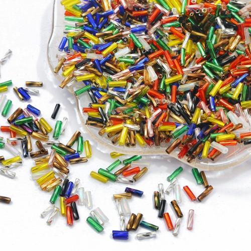 Ogenomskinligt glas Seed Beads, DIY, fler färger för val, 2x6mm, Hål:Ca 0.8mm, Ca 300PC/Bag, Säljs av Bag