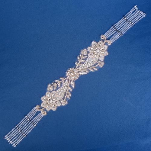 Headband Zinc Alloy silver color plated for bridal & for woman & with rhinestone nickel lead & cadmium free Sold By PC