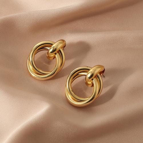 Zinc Alloy Drop Earrings plated fashion jewelry golden nickel lead & cadmium free Sold By Pair