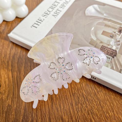 Hair Claw Clips, Acrylic, fashion jewelry & with rhinestone, more colors for choice, 90x47mm, Sold By PC