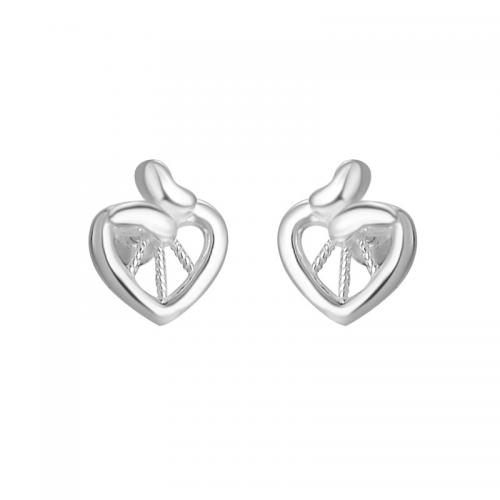 925 Sterling Silver Stud Earrings plated for woman silver color Sold By Pair