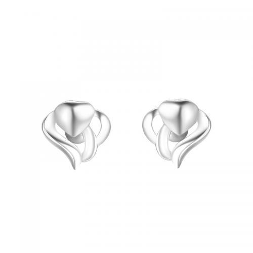 925 Sterling Silver Stud Earrings, polished, for woman, silver color, Sold By Pair