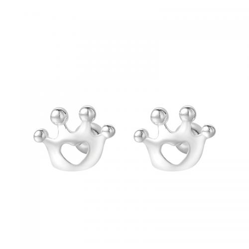 925 Sterling Silver Stud Earrings plated for woman silver color Sold By Pair