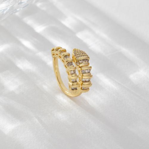 Cubic Zirconia Micro Pave Brass Ring real gold plated micro pave cubic zirconia & for woman golden Sold By PC