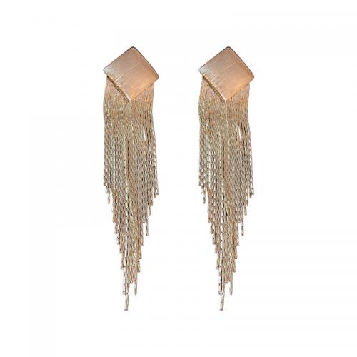Brass Tassel Earring Geometrical Pattern plated fashion jewelry & for woman Sold By Pair