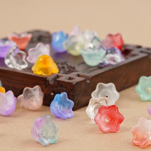 Perles murano faites à la main , chalumeau, fleur, DIY, plus de couleurs à choisir, 6x10mm, Vendu par PC