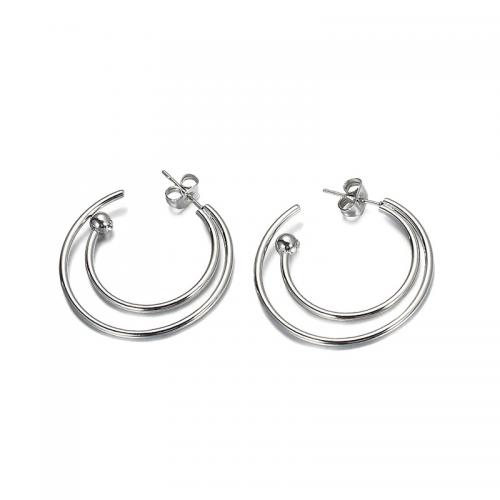 Titanium Steel  Earring fashion jewelry & for woman & with rhinestone nickel lead & cadmium free Sold By Pair