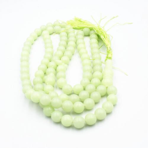 Bijoux bracelets de mode, Acrylique, avec Cordon de noeud, bijoux de mode & unisexe & lumineux, vert, 10mm, 99PC/brin, Vendu par brin