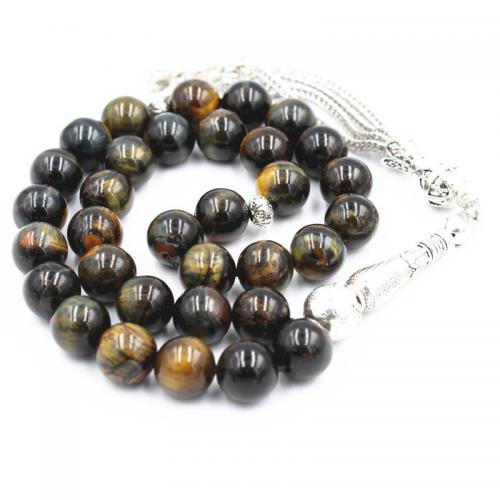 Fashion Bracelet & Bangle Jewelry, Tiger Eye, with Tibetan Style, silver color plated, fashion jewelry & Unisex, more colors for choice, 10mm, Length:Approx 29.5 cm, Sold By PC