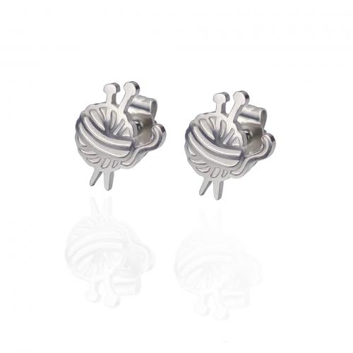 Titanium Steel  Earring fashion jewelry & for woman original color nickel lead & cadmium free 10mm Sold By Pair