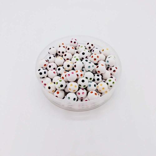 Acrylic Jewelry Beads, Round, DIY & chemical wash, mixed colors, 8mm, Sold By Bag