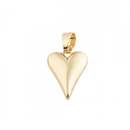 Brass Heart Pendants, 14K gold plated, DIY, nickel, lead & cadmium free, 18.50x13.50x3.50mm, Hole:Approx 4mm, Sold By PC