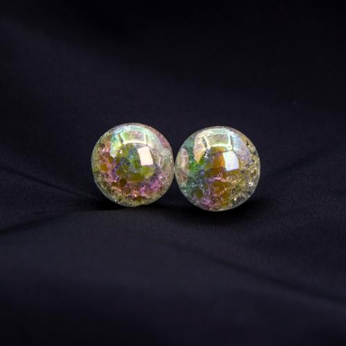 Plated Acrylic Beads, Round, DIY, more colors for choice, 15.40x15.40mm, Approx 10PCs/Bag, Sold By Bag