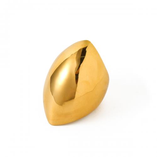 خاتم إصبع الفولاذ المقاوم للصدأ, 304 الفولاذ المقاوم للصدأ, 18K الذهب مطلي, مجوهرات الموضة & حجم مختلفة للاختيار & للمرأة, ذهبي, inner diameter 17.1mm, width 35.2mm, تباع بواسطة PC