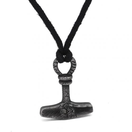 Edelstahl Schmuck Halskette, 304 Edelstahl, mit Baumwolle Schnur, Modeschmuck & unisex, 30x37mm, Länge:ca. 60 cm, verkauft von PC