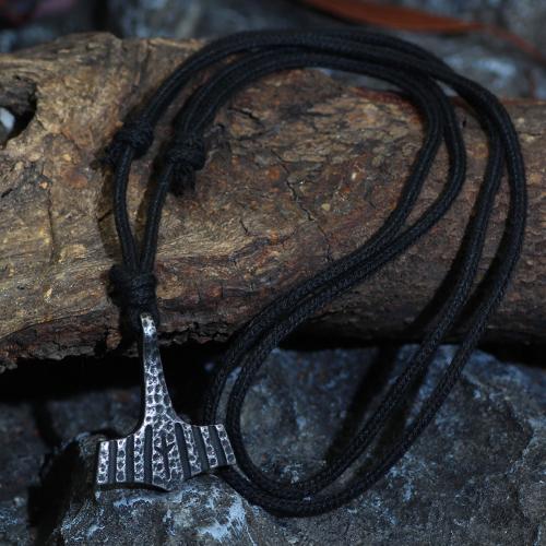 Ожерелье из нержавеющей стали , Нержавеющая сталь 304, с Хлопковый шнурок, ювелирные изделия моды & Мужская, длина:Приблизительно 60 см, продается PC