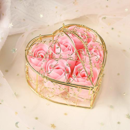 Artificial Flower Home Decoration Soap Flower nickel lead & cadmium free for woman gold color plated Heart Sold By Box