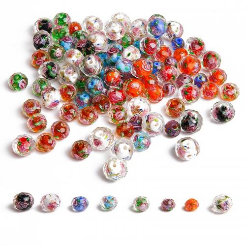 Handgewickelte Perlen, Lampwork, rund, DIY & verschiedene Größen vorhanden, keine, Bohrung:ca. 2mm, 10PCs/Tasche, verkauft von Tasche