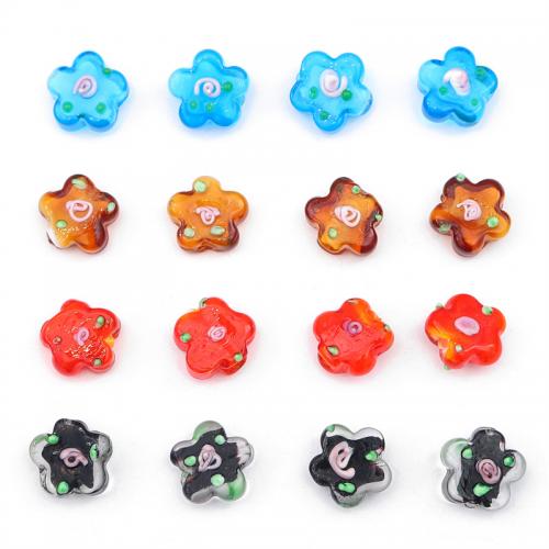 Lampwork Beads, Flower, DIY, more colors for choice, 14mm, Hole:Approx 1.5mm, 2PCs/Bag, Sold By Bag