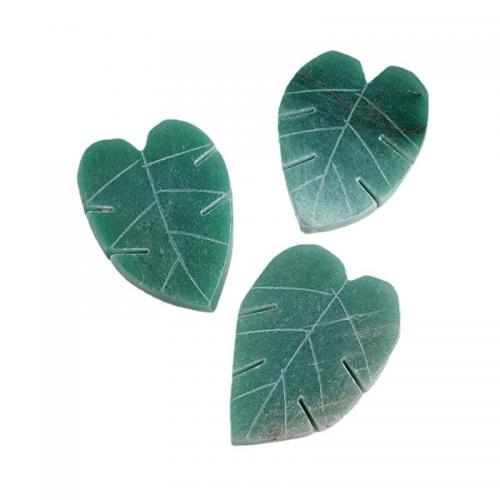 Fashion Decoration, Green Aventurine, Leaf, Carved, for home and office, green, Length about 8-9cm, Sold By PC
