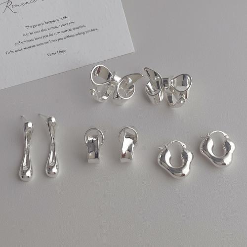 Messing oorhangers, plated, mode sieraden & verschillende ontwerpen voor de keuze, zilver, nikkel, lood en cadmium vrij, Verkocht door pair
