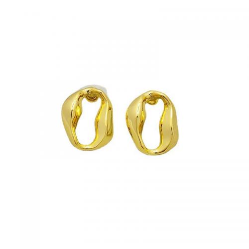 Brass Stud Earring, 18K gold plated, fashion jewelry & for woman & hollow, nickel, lead & cadmium free, 40x45mm, Sold By Pair