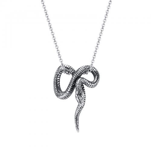 Stainless Steel Jewelry Necklace, 304 Stainless Steel, Snake, fashion jewelry & different styles for choice & for man, original color, nickel, lead & cadmium free, Pendant:51.5x35mm, Length:Approx 60 cm, Sold By PC