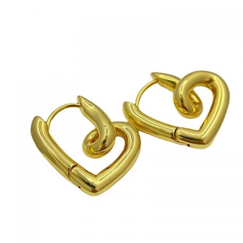 Brass Leverback Earring, Heart, 18K gold plated, fashion jewelry & for woman, nickel, lead & cadmium free, 28x9mm, Sold By Pair