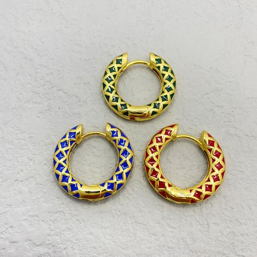 Brass Leverback Earring, 18K gold plated, fashion jewelry & for woman & enamel, more colors for choice, nickel, lead & cadmium free, 25x25mm, Sold By Pair