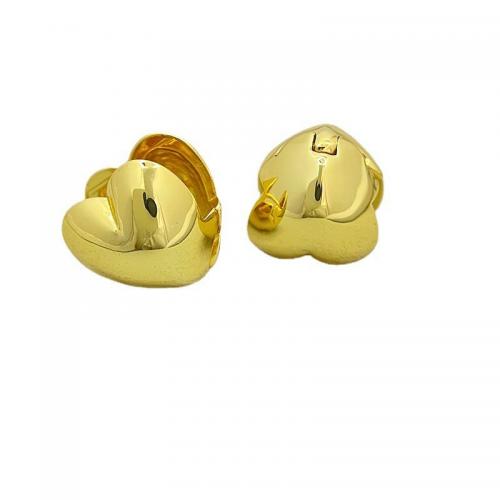 Messing Leverback Ohrring, Herz, 18K vergoldet, Modeschmuck & für Frau, frei von Nickel, Blei & Kadmium, 14x14mm, verkauft von Paar