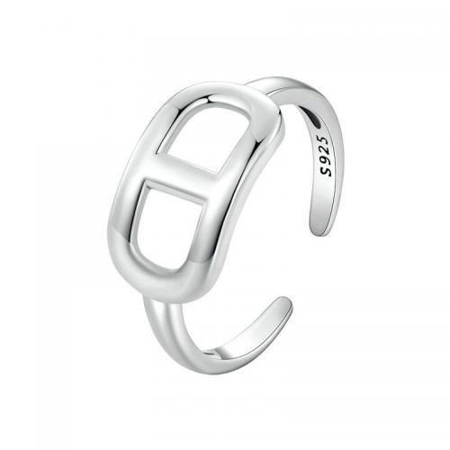 925 Sterling Silver Finger Rings, plated, for woman, silver color, Sold By PC